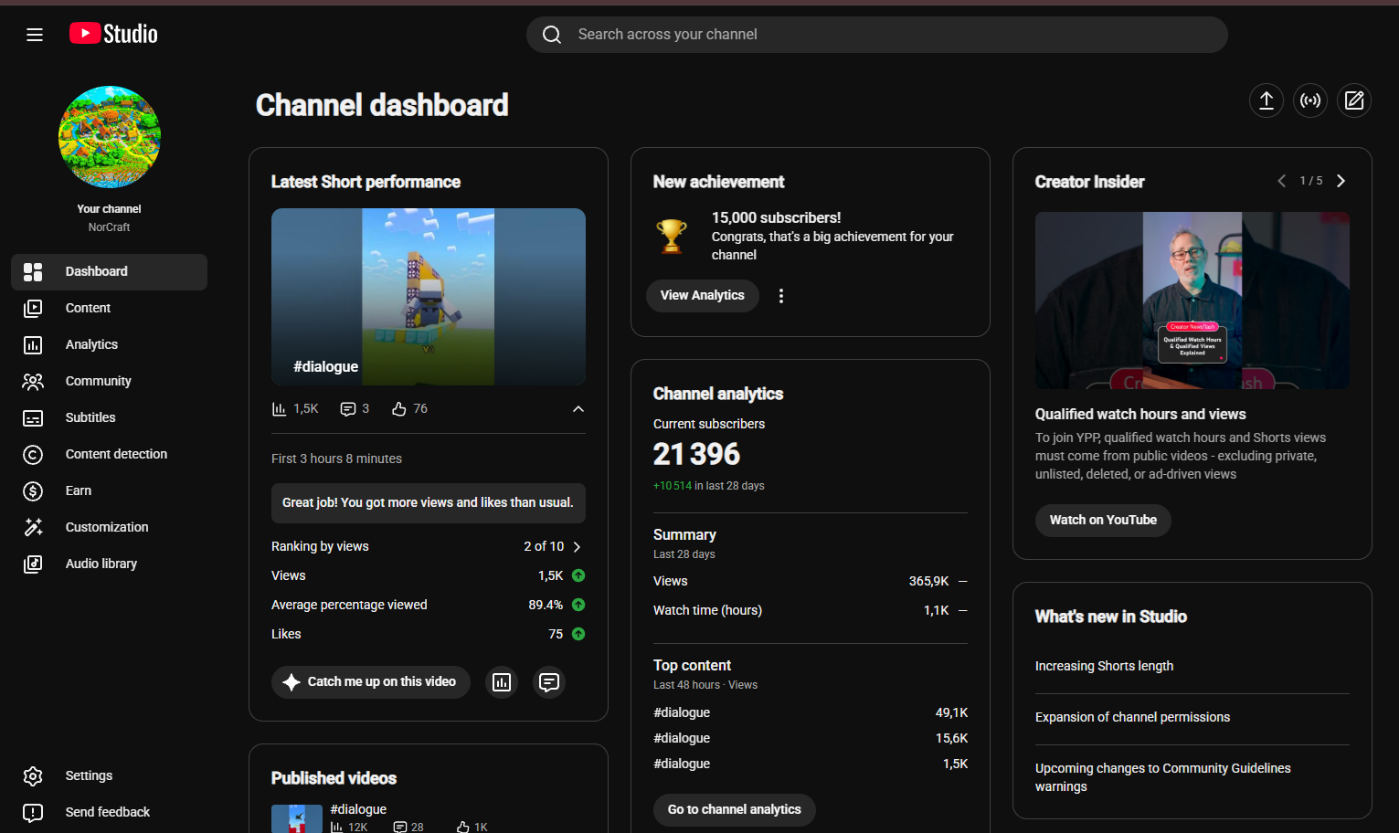 NorCraft channel preview